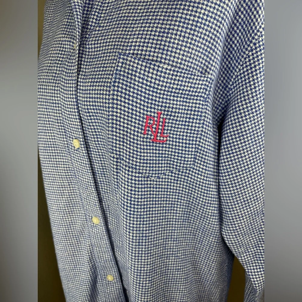 Lauren Ralph Lauren Sleep Shirt Pajamas Blue Gingham Size M - Picture 9 of 11